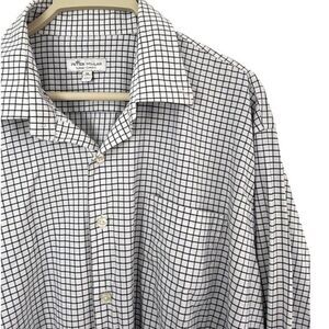 Peter millar shirt mens summer comfort plaid button down long sleeve size xl